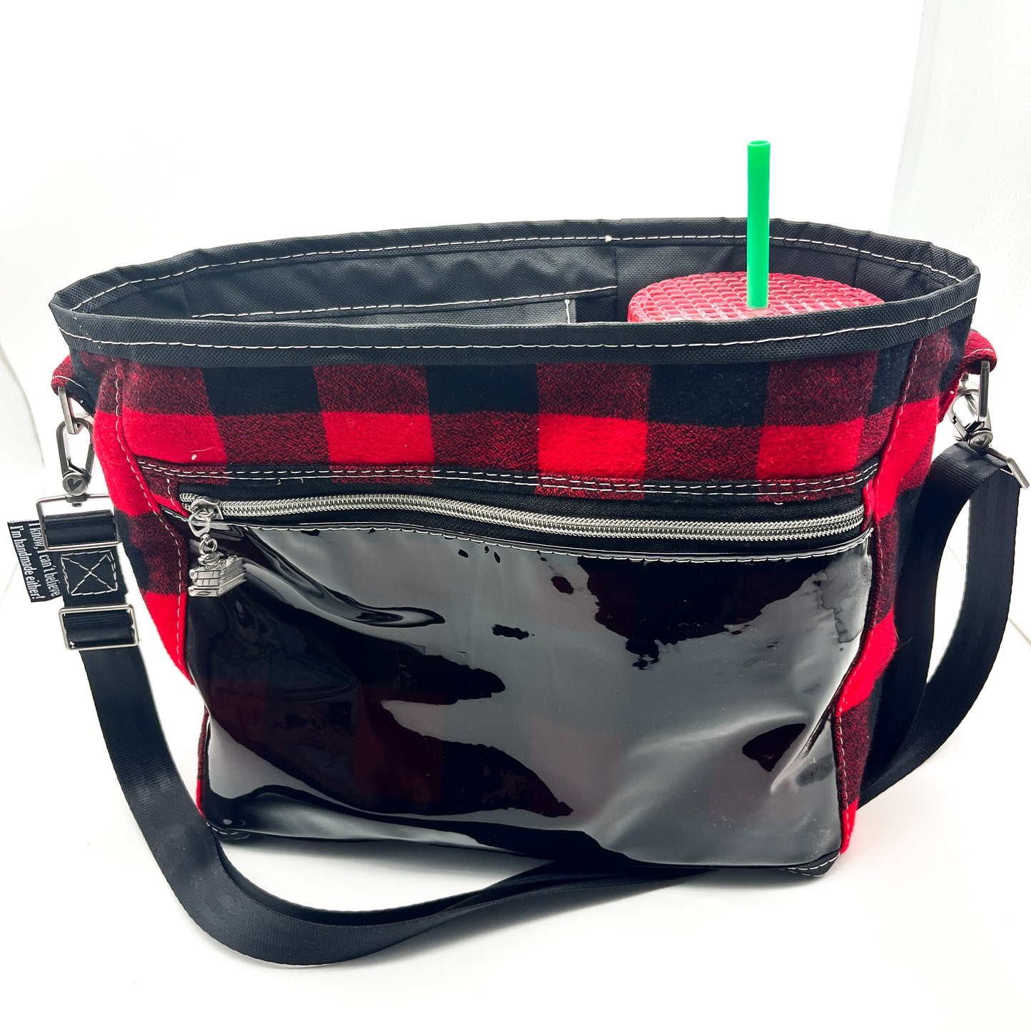 Buffalo Plaid & Black - Park Hopper Bag