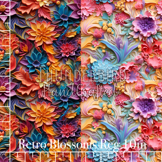 Pastel Blossoms & Retro Blossom (Reg 10in) - Fat Quarters