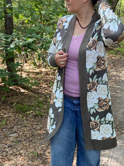 Sweater Weather Kit - Hot Chocolate Floral Cardigan Kit (Harper Cardigan by SinClair) - RETAIL