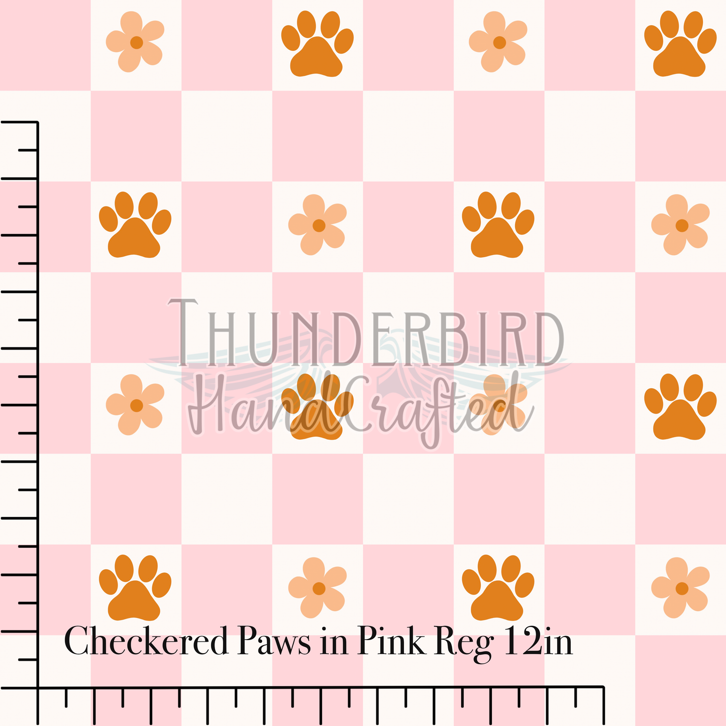 Checkered Paws in Pink Reg 12in - PREORDER