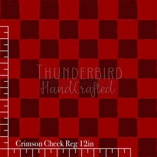 Crimson Check Reg 12in - Basketweave (RETAIL)