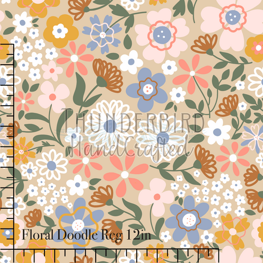 Floral Doodle Reg 12in - PREORDER