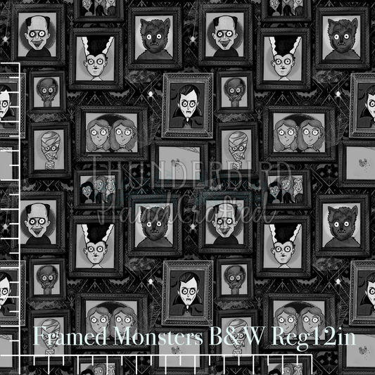 B&W Framed Monsters Reg 12in EXCLUSIVE