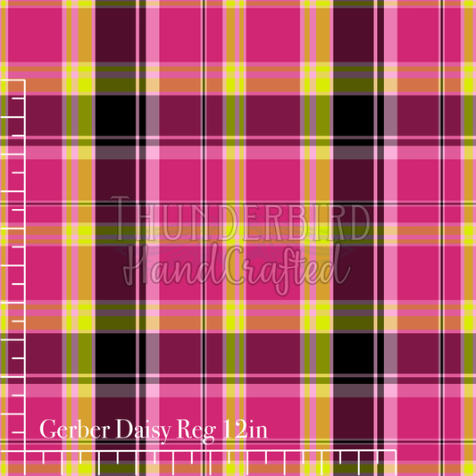 Gerber Daisy Plaid Reg 12in