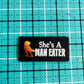 "She's a Man Eater" - Set of 3 Black w/ Orange