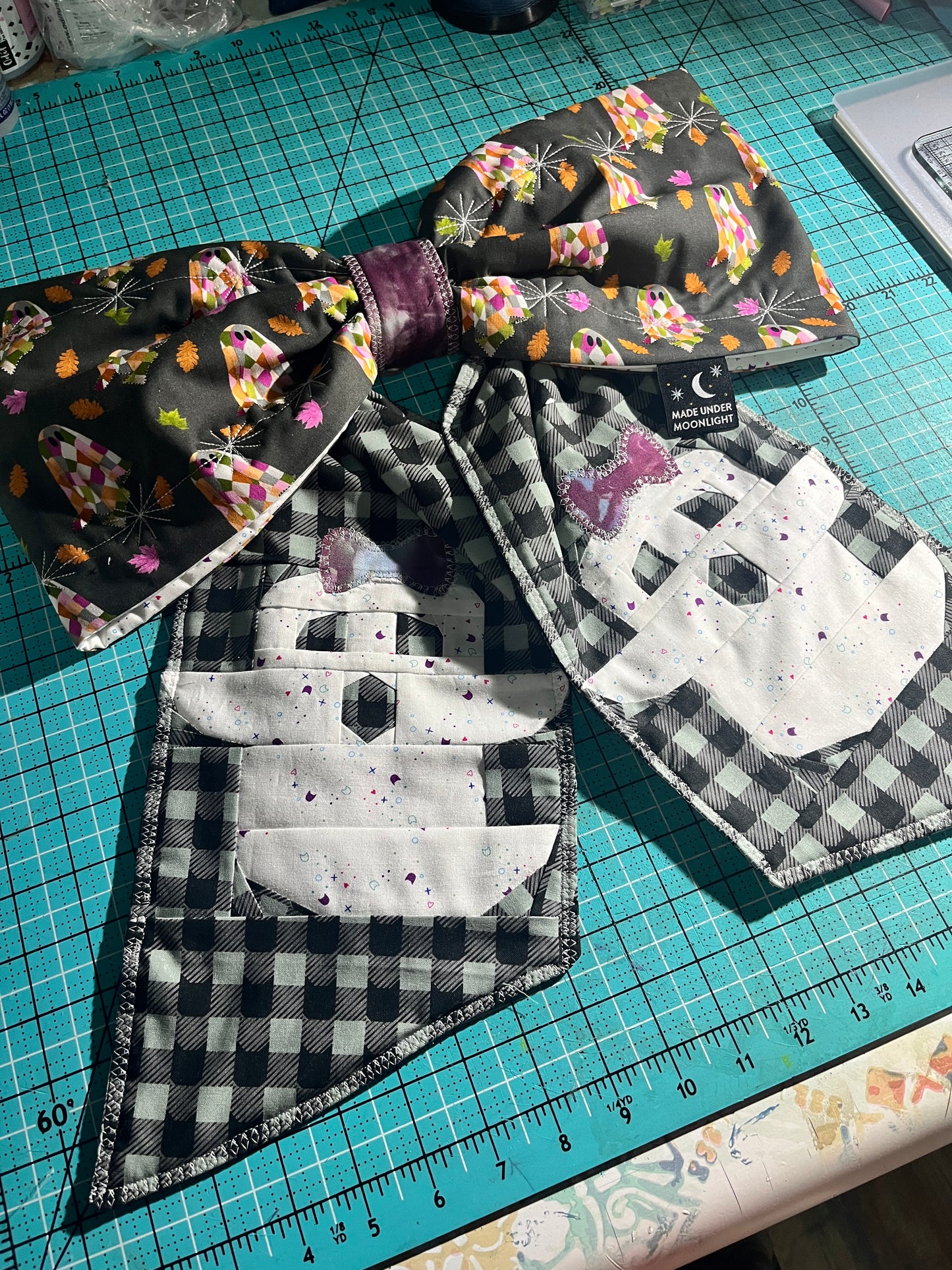 BOO Bow Cozy Ghost Fabric Bundle - Includes Coupon for Ten Cow Quilts Halloween Bow Pattern