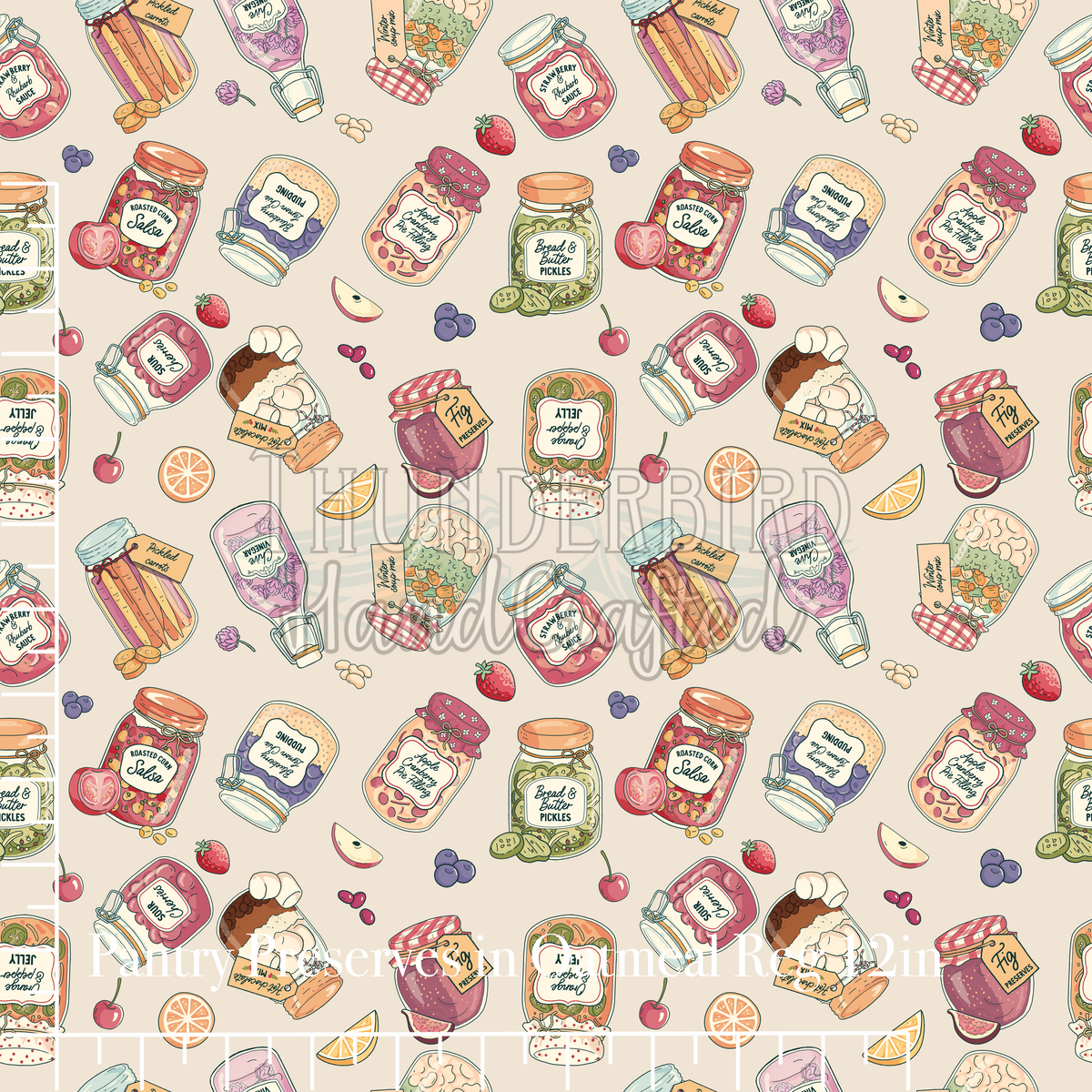 Pantry Preserves in Oatmeal Reg 12in - Exclusive Kona Cotton RETAIL
