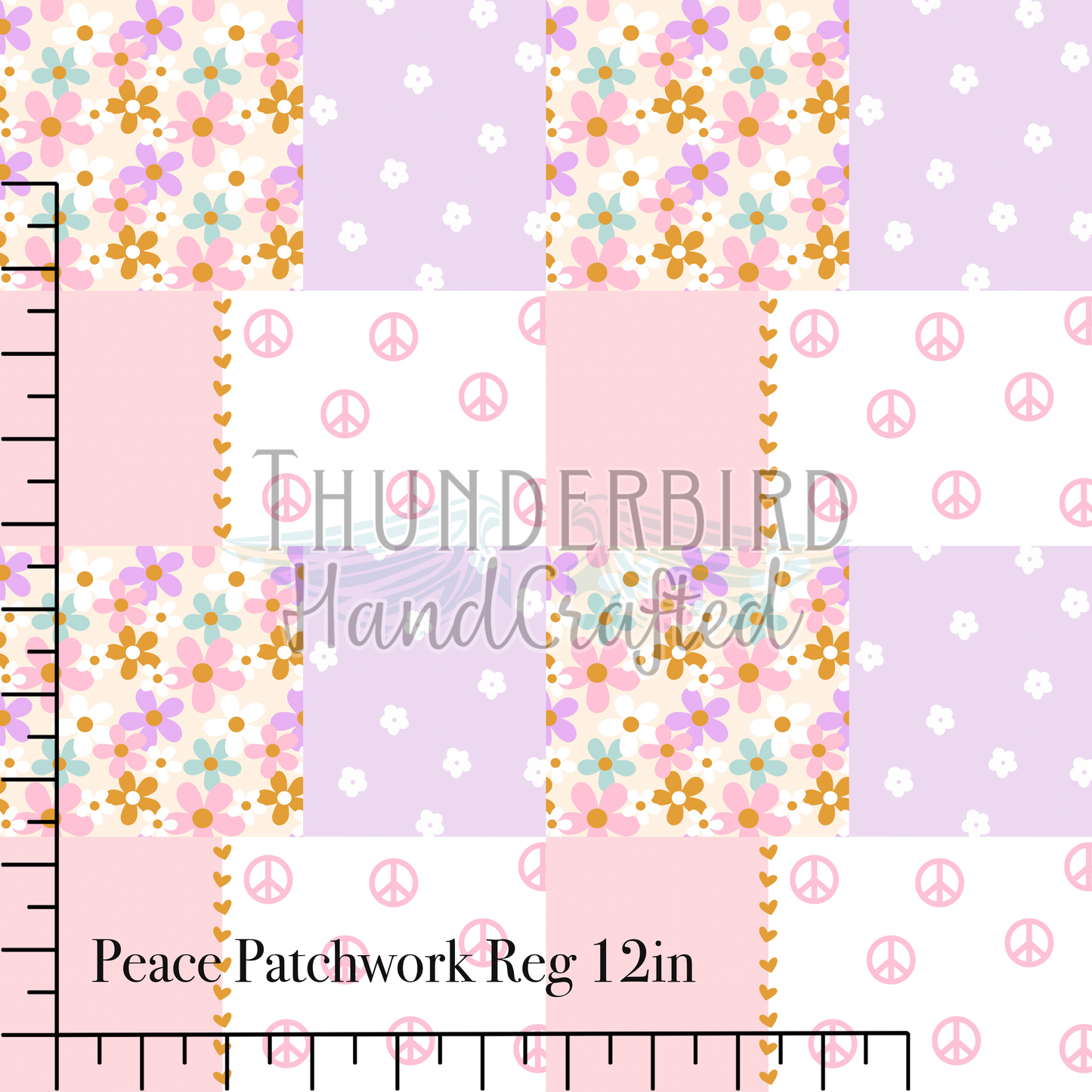Peace Patchwork Reg 12in - PREORDER