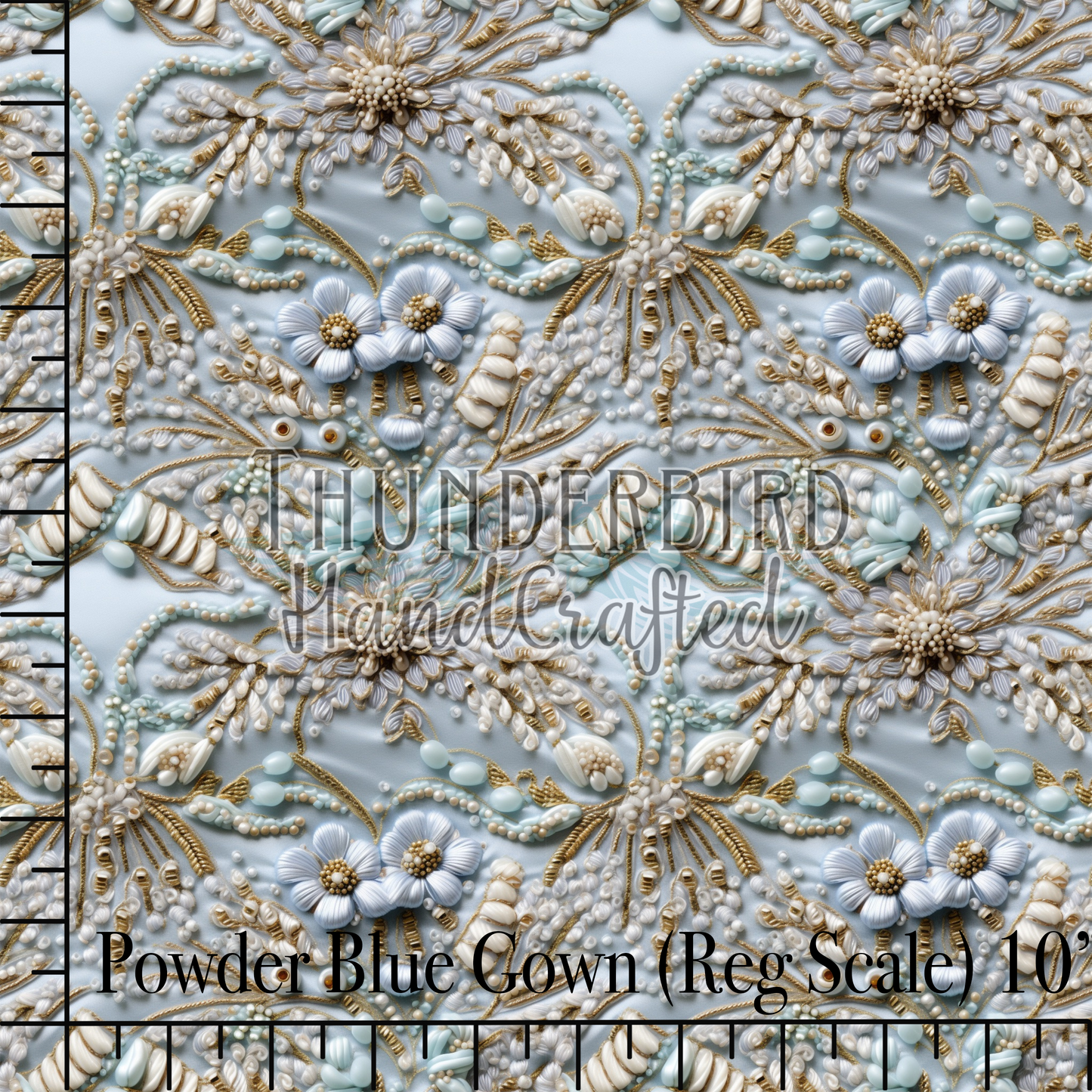Embroidered Dress Powder Blue Reg 12in - PREORDER