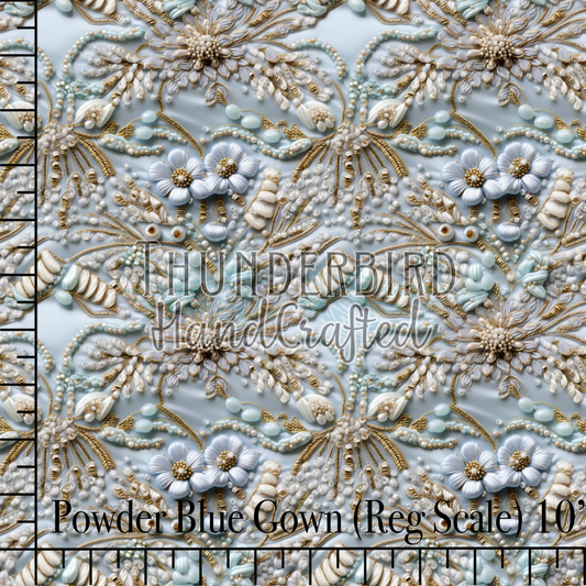 Embroidered Dress Powder Blue Reg 12in - PREORDER