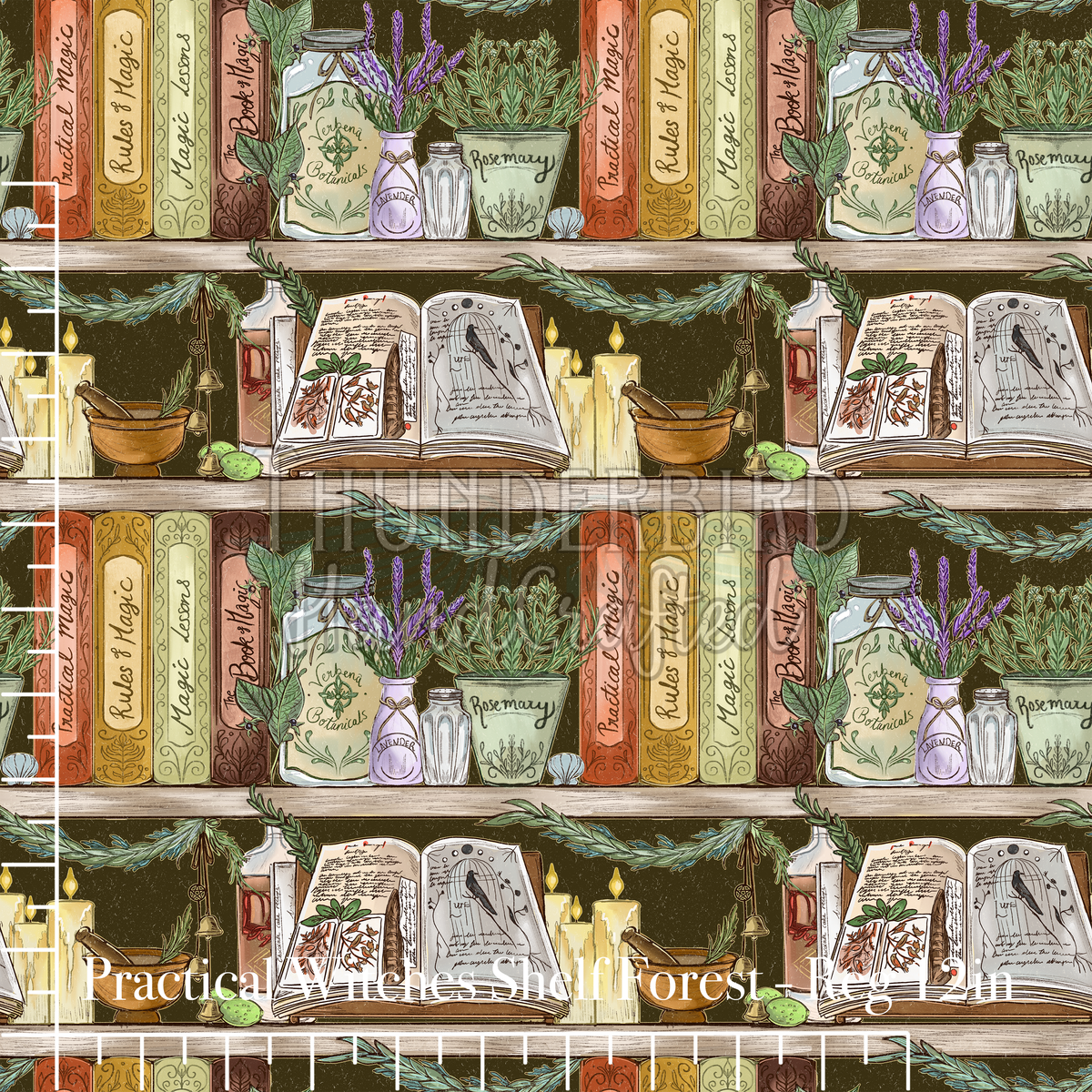 Practical Witches Shelf in Forest Reg 12in - PREORDER