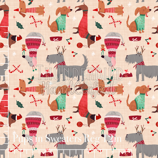 Pups in Sweaters Reg 12in