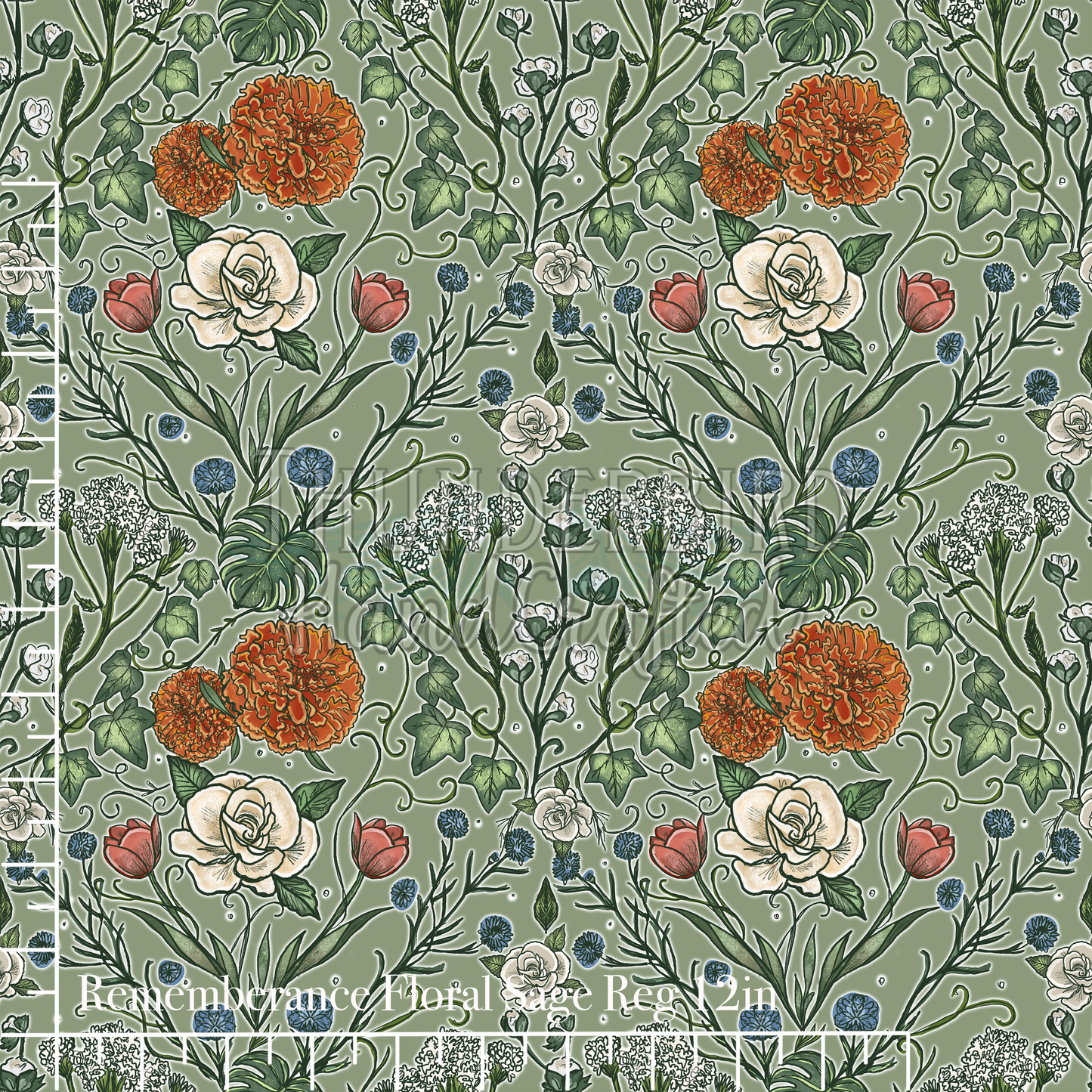 Remembrance Floral (Sage) Reg 12in EXCLUSIVE - PREORDER