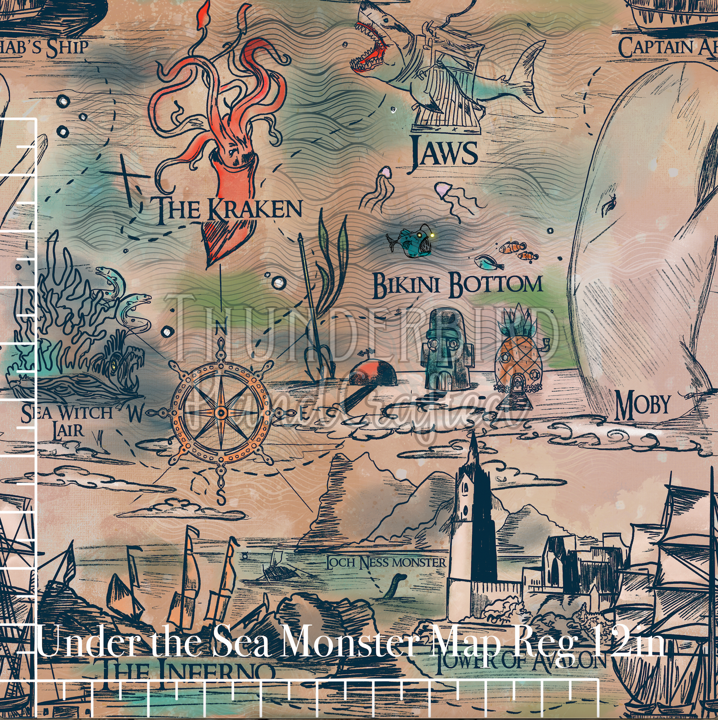 Under the Sea Monster Map Reg 12in - PREORDER