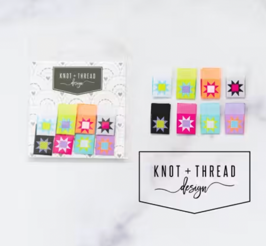 Knot & Thread Colorful Sawtooth Woven Label