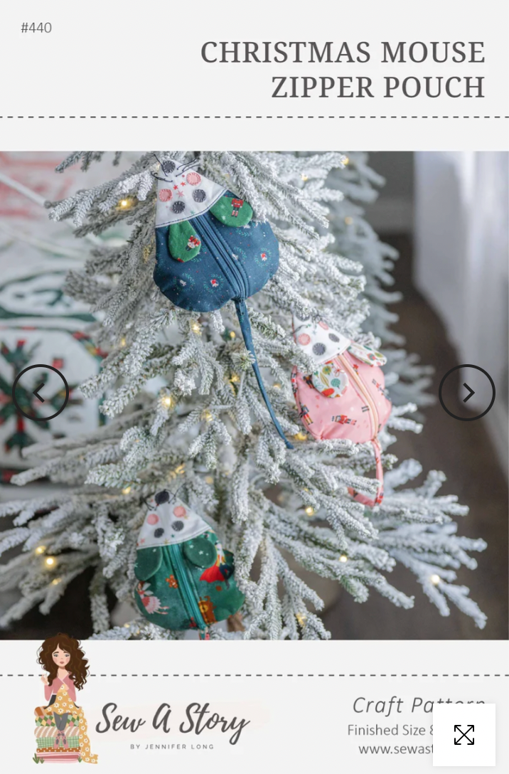 Christmas Mouse Zipper Pouch by Sew A Story - Print Pattern