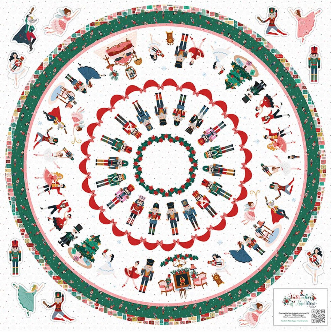 Nutcracker Collection Tree Skirt Panel by Sew A Story