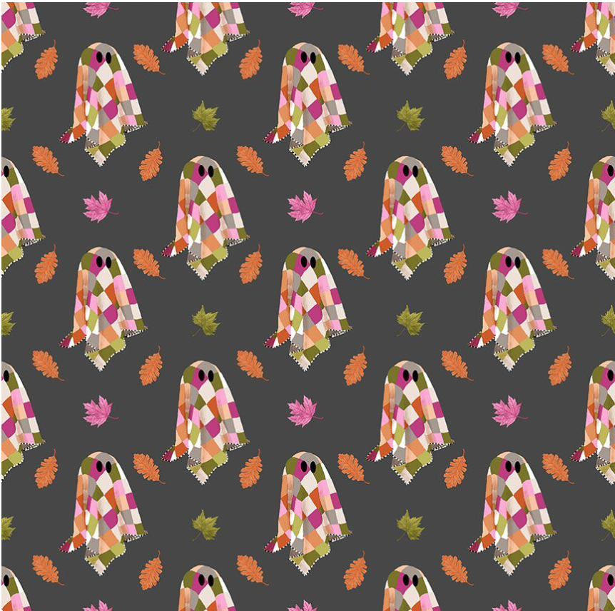 BOO Bow Cozy Ghost Fabric Bundle - Includes Coupon for Ten Cow Quilts Halloween Bow Pattern