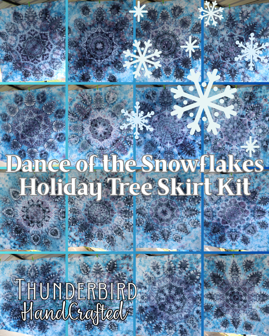 #1 Nutcracker Ice-Dyed Snowflake Tree Skirt Kit (Brushed Cotton)- Pattern Included from Sew a Story